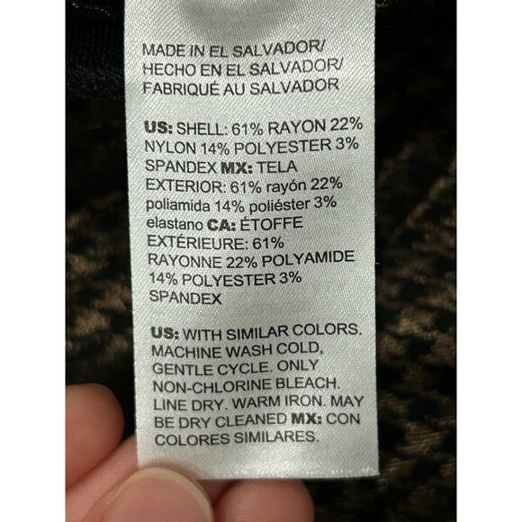 Chicos Womens Brown Black Houndstooth Slim Fit Pants Size 2 - Picture 6 of 9